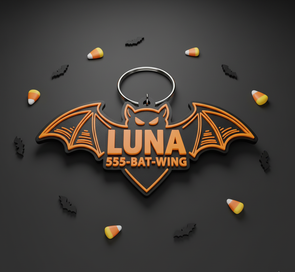 🦇 Bat Wing Pet ID Tag – Limited Halloween Edition