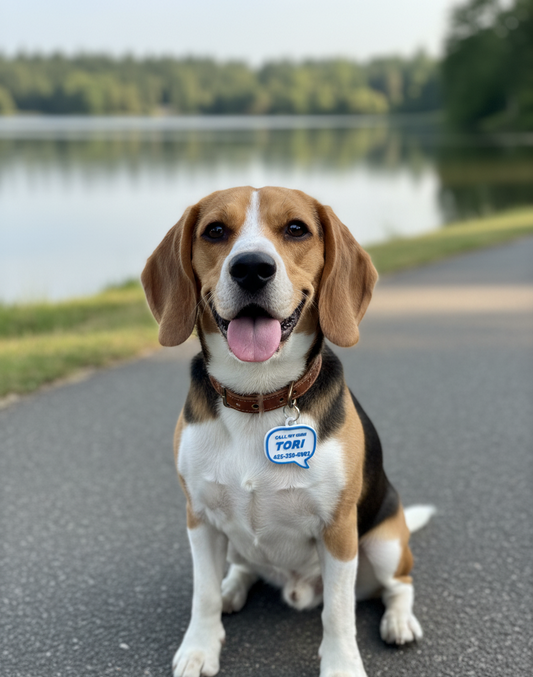 💬 “Call My Mom” Pet ID Tag – Personalized Safety Tag by HomeyTag