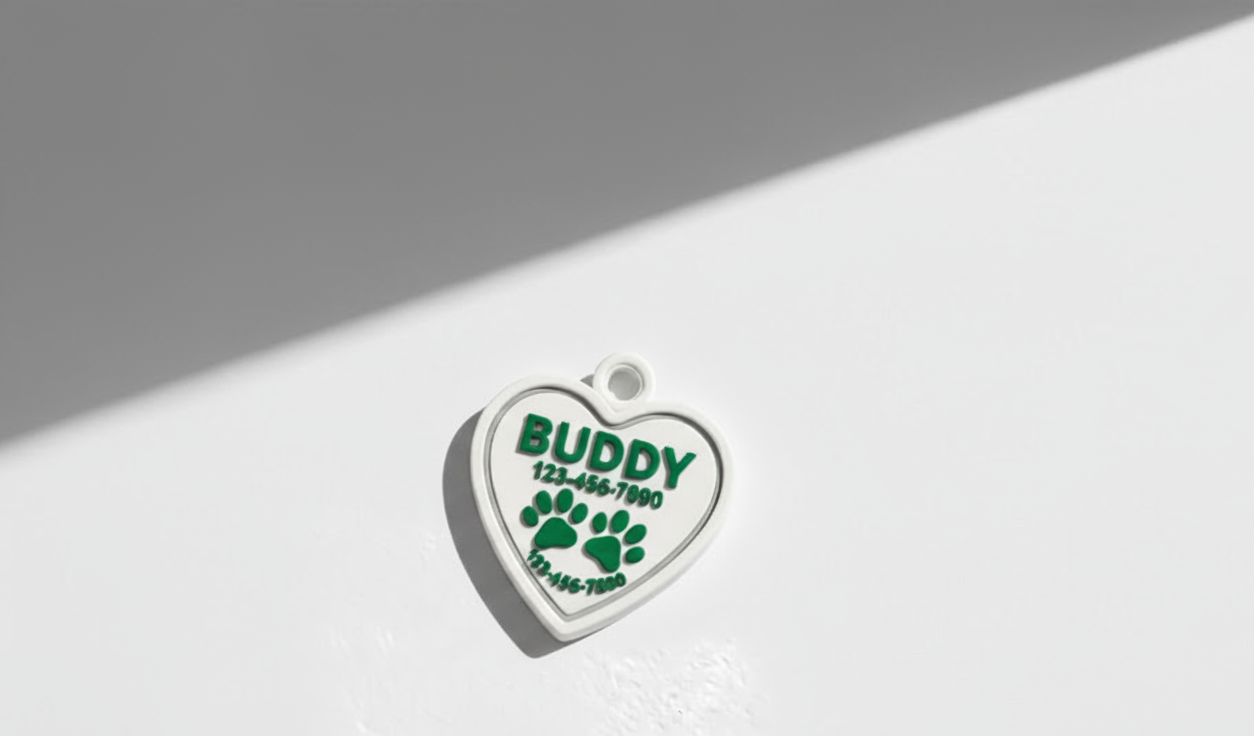 Heart Paw Print Pet ID Tag – Personalized Dog & Cat Name Tag (Copy) (Copy)