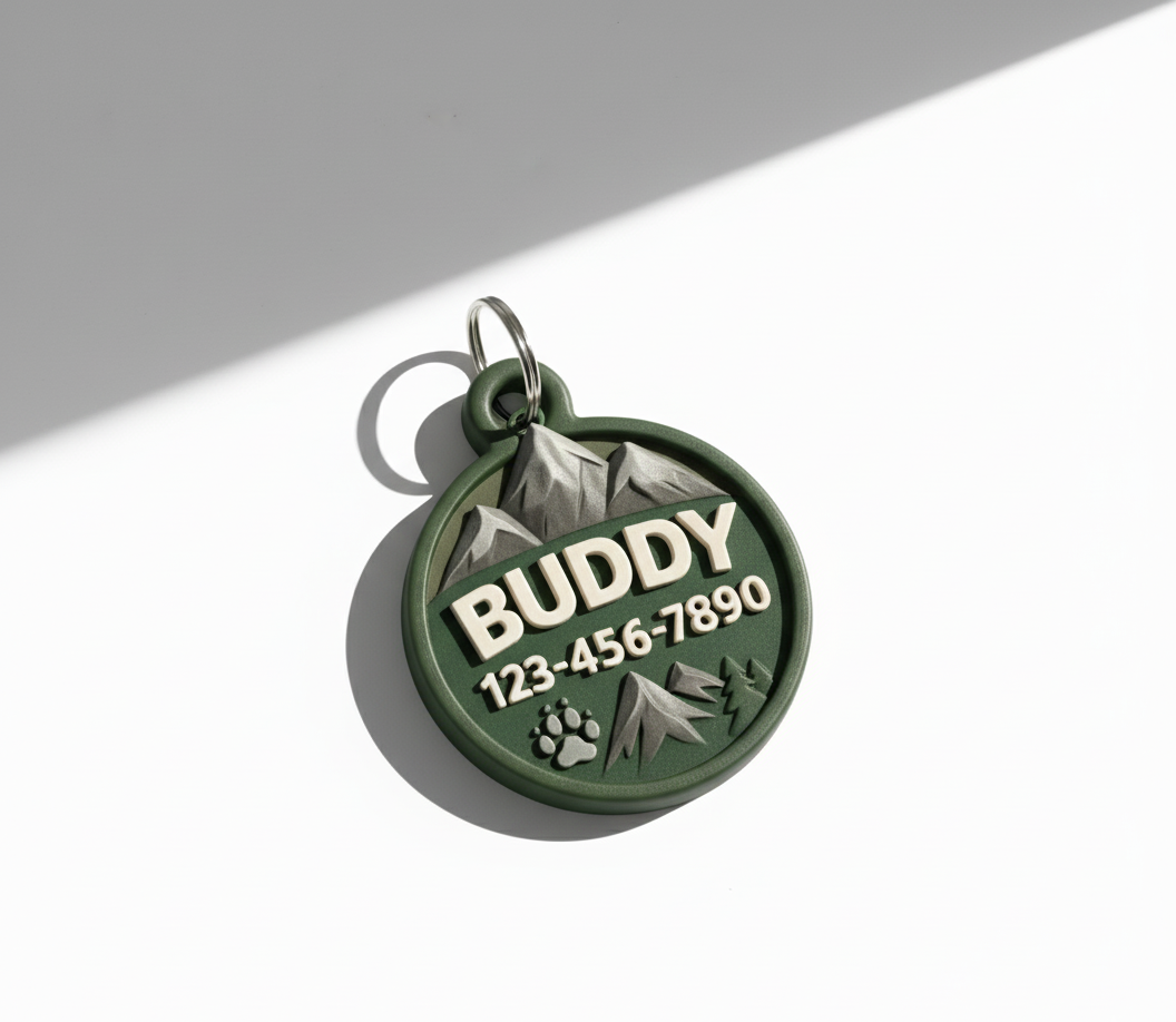 Mountain Adventure Pet ID Tag – Personalized Dog Name Tag