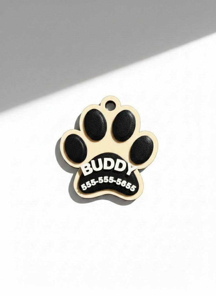 Classic Paw Print Pet ID Tag
