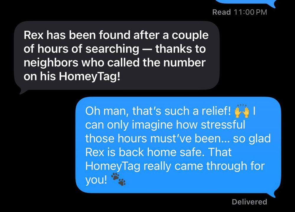 Real customer chat about HomeyTag