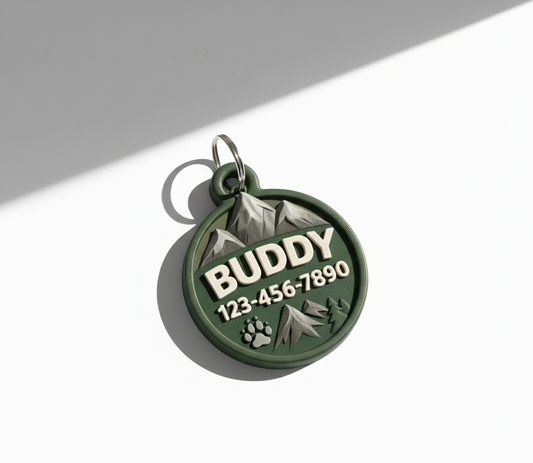 Mountain Adventure Pet ID Tag – Personalized Dog Name Tag