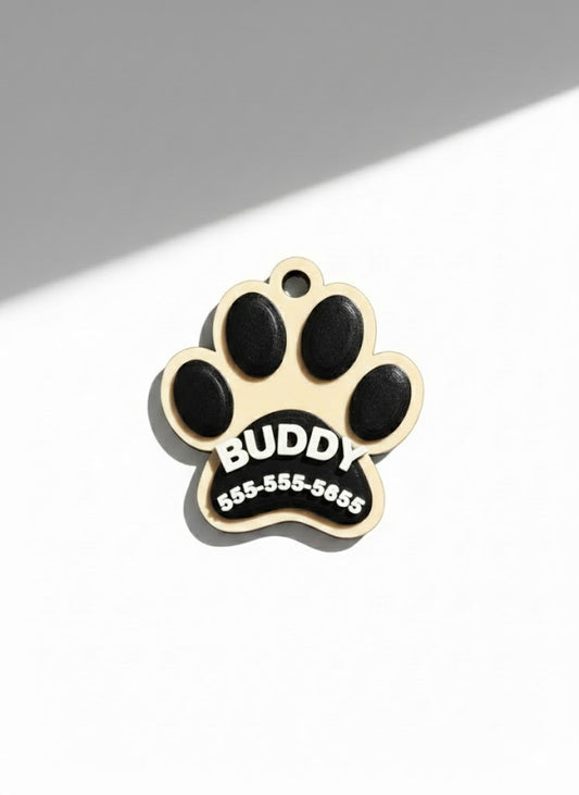 Classic Paw Print Pet ID Tag